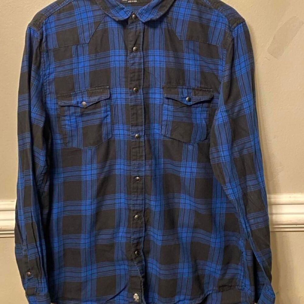 Unbranded Men's Blue and Navy Shirt